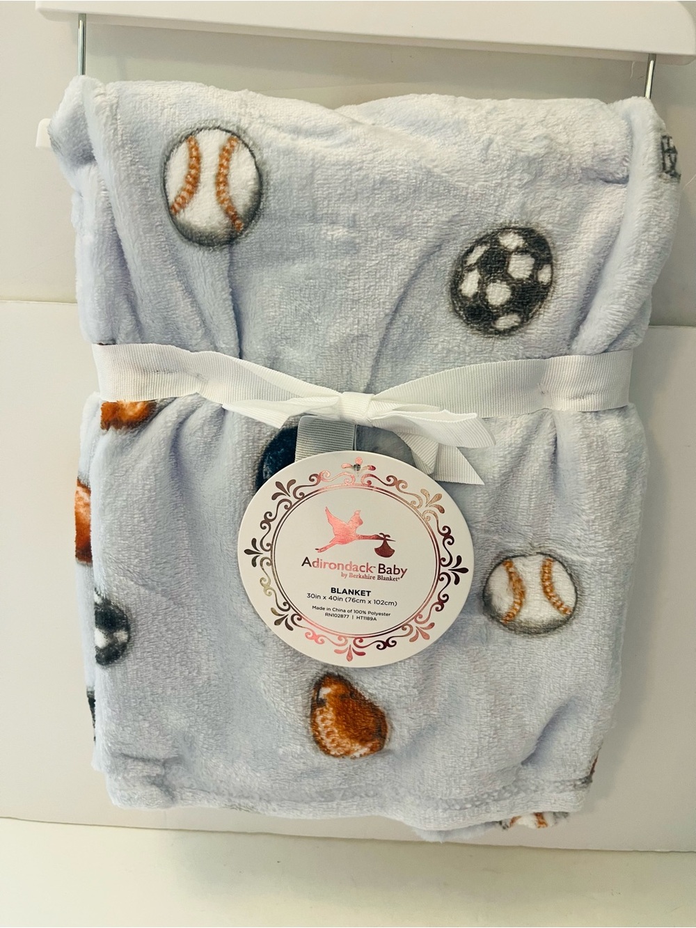 Adirondack Baby by Berkshire Blue Baby Blanket Sports Football Baseball Soccer